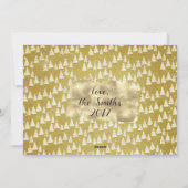Luxe Faux Gold Falling Snow-kerstkaart Feestdagenkaart (Achterkant)