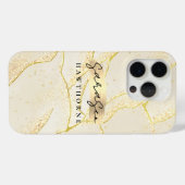 Luxe Faux Gold Folie Monogram Penseelstreek Case-Mate iPhone Case (Achterkant (horizontaal))