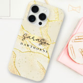 Luxe Faux Gold Folie Monogram Penseelstreek Case-Mate iPhone Case