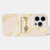 Luxe Faux Gold Folie Monogram Penseelstreek Case-Mate iPhone Case (Achterkant (horizontaal))