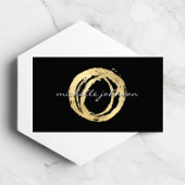 Luxe Faux Gold geschilderd Circle Designer Logo Zw Visitekaartje