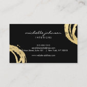 Luxe Faux Gold geschilderd Circle Designer Logo Zw Visitekaartje (Achterkant)
