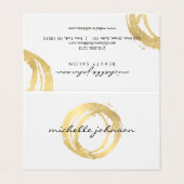 Luxe Faux Gold geschilderde Circle Salon Aftercare Visitekaartje (Buitenkant ongevouwen)