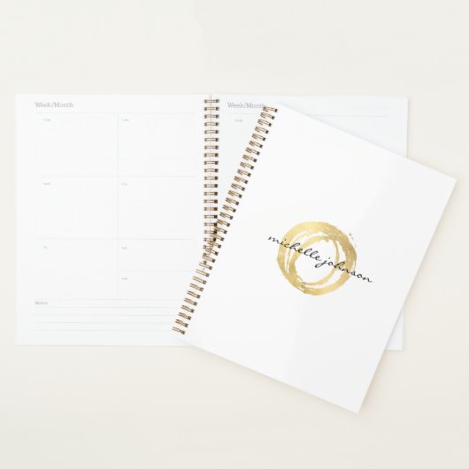 Luxe Faux Gold geschilderde cirkel Afspraakboek Planner (Display)