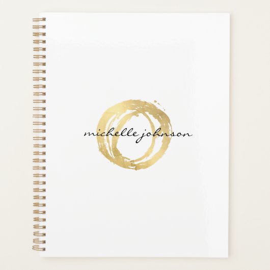 Luxe Faux Gold geschilderde cirkel Afspraakboek Planner (Voorkant)
