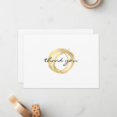 Luxe Faux Gold geschilderde cirkel dank u Notitiekaartje (Voorkant / Achterkant in situ)