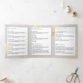 Luxe Faux Gold geschilderde cirkel Logo op tan bro Drieluik Kaart (Binnen)