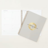 Luxe Faux Gold geschilderde cirkel Tan Afspraakboe Planner (Display)
