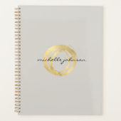 Luxe Faux Gold geschilderde cirkel Tan Afspraakboe Planner (Voorkant)