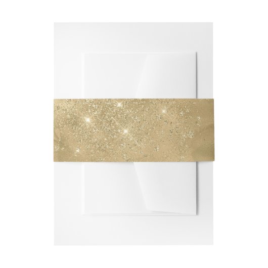 Luxe Faux Gold Glitter-Effect Wrap Uitnodiging Uitnodigingen Wikkel (Voorkant Voorbeeld)