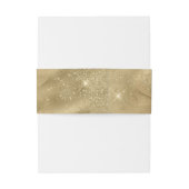 Luxe Faux Gold Glitter-Effect Wrap Uitnodiging Uitnodigingen Wikkel (Achterkant Voorbeeld)