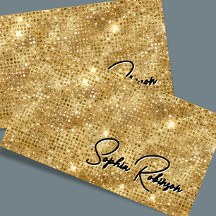 Luxe Faux Gold Glitter en zwart Visitekaartje Kortingskaartje