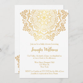 Luxe Faux Gold Mandala Wit Baby shower Kaart