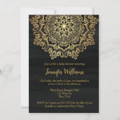 Luxe Faux Gold Mandala Zwart Baby shower Kaart (Voorkant)
