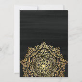 Luxe Faux Gold Mandala Zwart Baby shower Kaart (Achterkant)