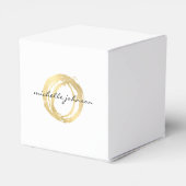 Luxe Faux Gold Painted Circle Designer Logo Bedankdoosjes (Achterkant)