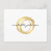 Luxe Faux Gold Painted Circle Designer Logo Briefkaart (Voorkant)
