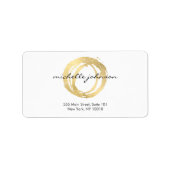 Luxe Faux Gold Painted Circle Designer Logo Etiket (Voorkant)