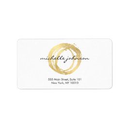 Luxe Faux Gold Painted Circle Designer Logo Etiket