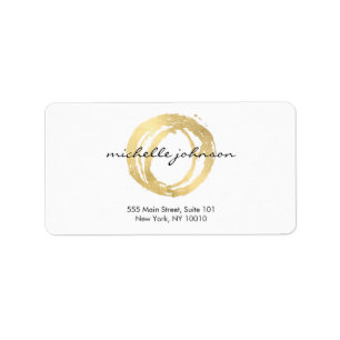 Luxe Faux Gold Painted Circle Designer Logo Etiket