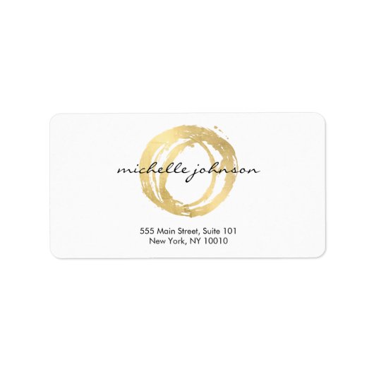 Luxe Faux Gold Painted Circle Designer Logo Etiket (Voorkant)