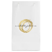 Luxe Faux Gold Painted Circle Designer Logo Klein Cadeauzakje (Voorkant)