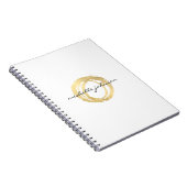 Luxe Faux Gold Painted Circle Designer Logo Notitieboek (Rechterzijde)