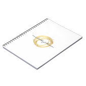 Luxe Faux Gold Painted Circle Designer Logo Notitieboek (Linkerzijde)