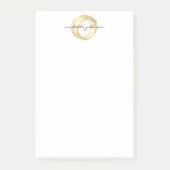 Luxe Faux Gold Painted Circle Designer Logo Post-it® Notes (Voorkant)