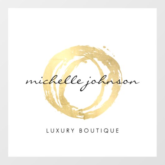 Luxe Faux Gold Painted Circle Designer Logo Raamsticker (Vel)