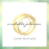 Luxe Faux Gold Painted Circle Designer Logo Raamsticker (Vel 3)