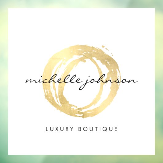 Luxe Faux Gold Painted Circle Designer Logo Raamsticker (Vel 3)