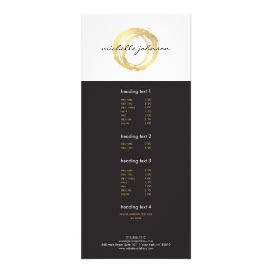 Luxe Faux Gold Painted Circle Designer Logo Reclamekaart (Voorkant)