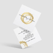 Luxe Faux Gold Painted Circle Designer Logo Vierkante Visitekaartje