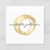 Luxe Faux Gold Painted Circle Designer Logo Vierkante Visitekaartje (Voorkant)