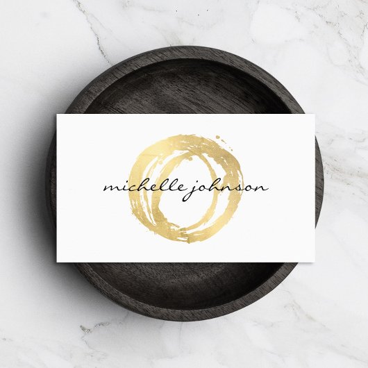 Luxe Faux Gold Painted Circle Designer Logo Visitekaartje