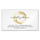Luxe Faux Gold Painted Circle Designer Magnetisch Magnetisch Visitekaartje (Voorkant)