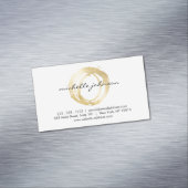 Luxe Faux Gold Painted Circle Designer Magnetisch Magnetisch Visitekaartje (Voorbeeld)