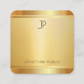 Luxe Faux Gold Premium - zijde afgewerkt elegant Vierkante Visitekaartje (Voorkant)