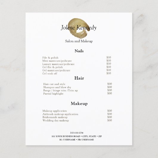 Luxe Faux Gold Rustiek Elegant Modern Minimaal Flyer (Voorkant)