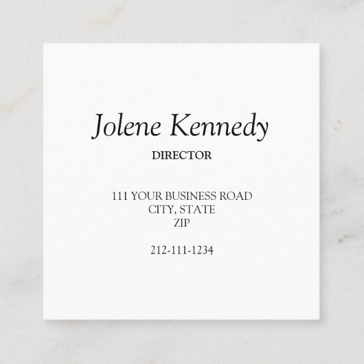 Luxe Faux Gold Rustiek Elegant Modern Minimaal Vierkante Visitekaartje (Achterkant)