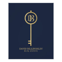 Luxe Faux Gold Skelet Key Navy Logo Downloaden