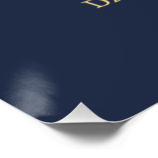 Luxe Faux Gold Skelet Key Navy Logo Downloaden Perfect Poster (Hoek)