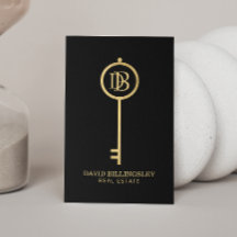 Luxe Faux Gold Skeleton Key Monogram Realtor