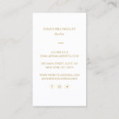 Luxe Faux Gold Skeleton Key Monogram Realtor White Visitekaartje (Achterkant)