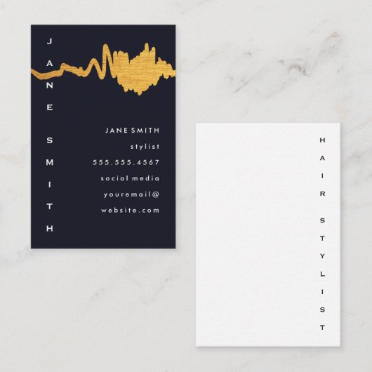 Luxe Faux Gold Texture Mark Visitekaartje (Voorkant / Achterkant)