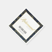 LUXE FAUX GOLD WHITE NAVY ROOS FLORAL RETIREMENT SERVET (Hoek)