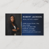 Luxe Faux Golden Key Realtors Luxe Moderne Marine Visitekaartje (Achterkant)