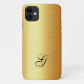 Luxe faux goud met initiaal Case-Mate iPhone case (Achterkant)