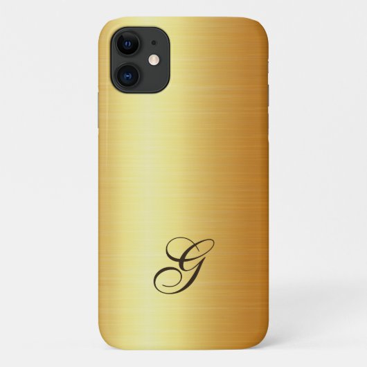 Luxe faux goud met initiaal Case-Mate iPhone case (Achterkant)